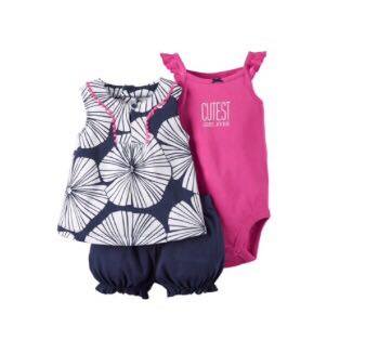 Conjunto 3 peças menina Carters tamanho 6 meses
