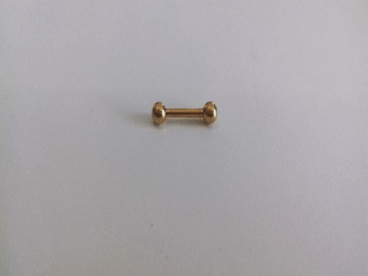 Piercing Microbell Reto Aço Cirúrgico c/ Banho de Ouro (Unidade) [30% OFF!]
