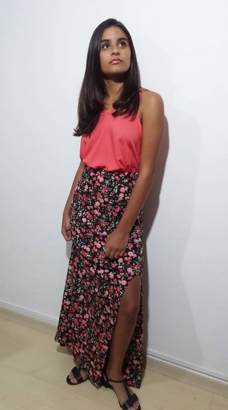 Camiseta rosa de algodão, Tam M