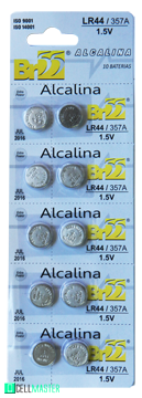 BATERIA ALCALINA CARTELA C/10 LR44/357A - 1.5V