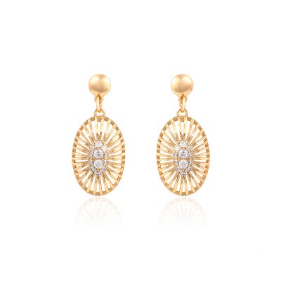 BRINCO SEMIJOIAS COM ZIRCONIA FOLHEADO A OURO-90379