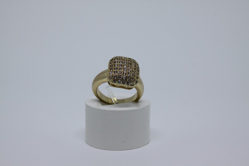 Anel Retangular Dourado