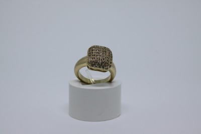 Anel Retangular Dourado
