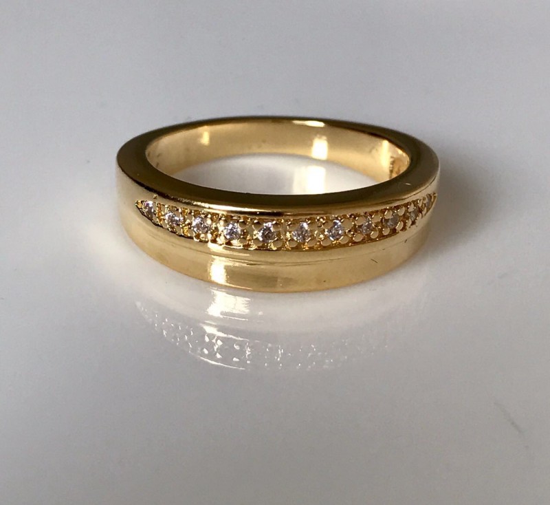 Aliança dupla com microzircônias AN0398