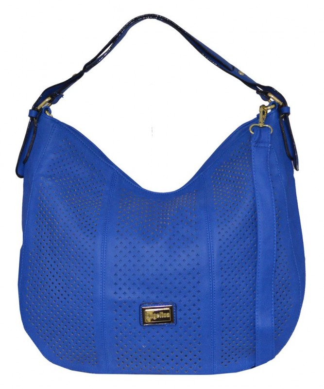 Bolsa Couro Sintético com corte a Laser - AZUL