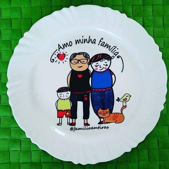 Personalizado Família em Tiras (Amo minha Família)