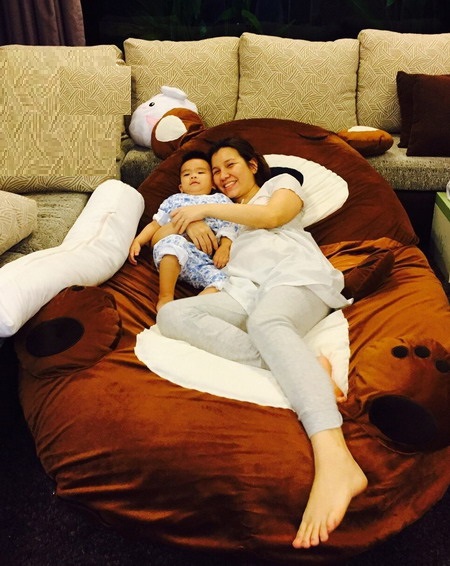 Puff gigante Urso marron feliz Dorminhoco