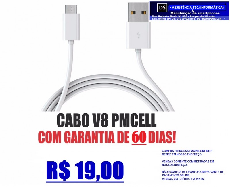 Cabo USB v8 PMCELL ( SAMSUNG e outros )
