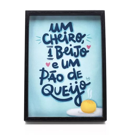 QUADRINHO MENSAGENS BEIJO PÃO DE QUEIJO
