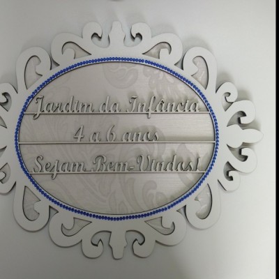 Placa de porta em MDF - Jardim
