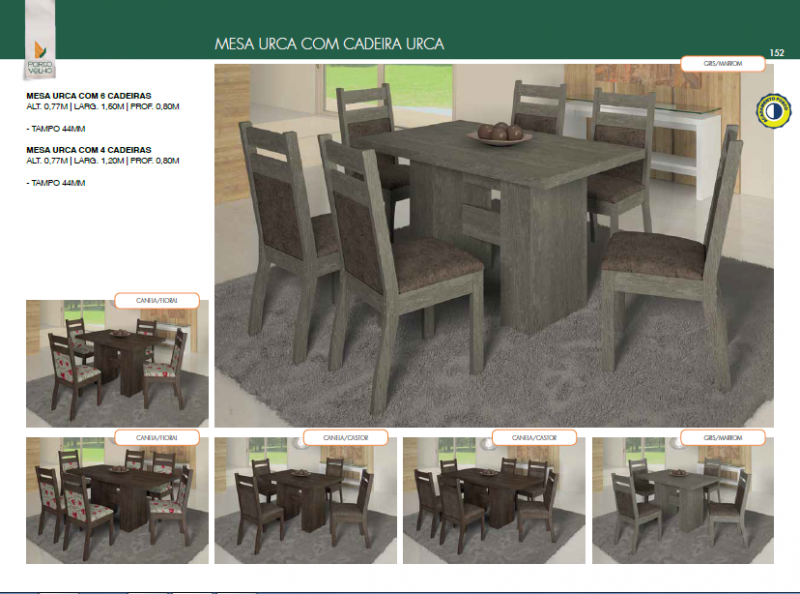 Mesa Urca 4 ou 6 cadeiras