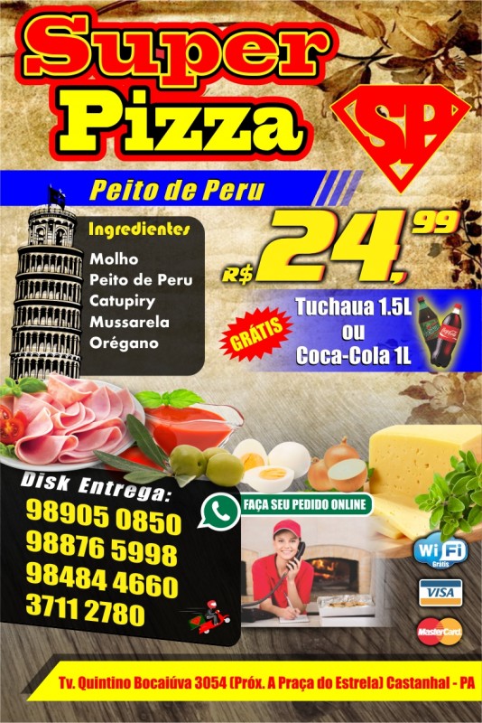Pizza de peito de peru