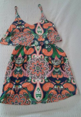 Vestido estampado de malha, Tam P/M