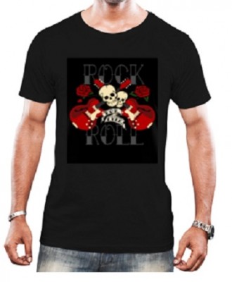 CAMISETA ROCK ROLL UNISSEX  100% ALGODÃO FIO 30.1 penteado