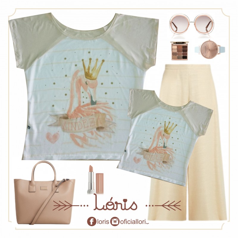 T-shirt Cisne Bege