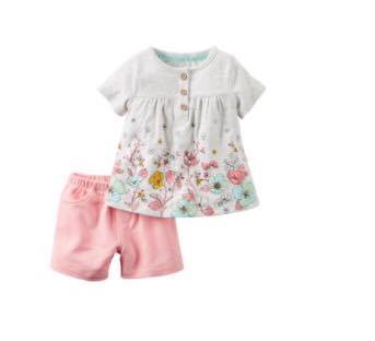 Conjunto bermuda e bata Carters menina tamanho 6 meses