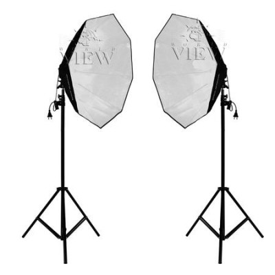 Kit de Iluminação com 2 Octabox 70cm e 4 Lâmpadas 45w