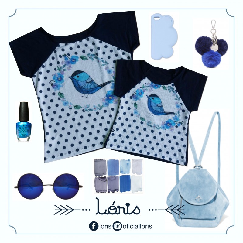 T-shirt Bird Blue