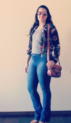 Jaqueta Bomber Estampada (FP31357)