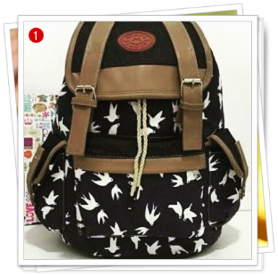 MOCHILA JUVENIL DE LONA C/TECIDO