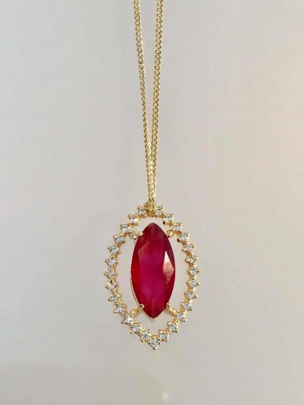 Colar pedra gota