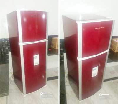 envelopamento de geladeira duplex vermelho bordo