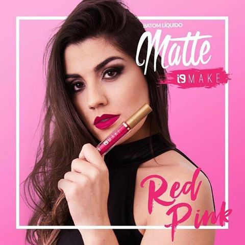 Batom Liquido Matte Red pink i9make