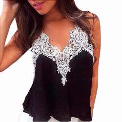 Blusas Femininas Regata Viscose C/ Renda Guipir!