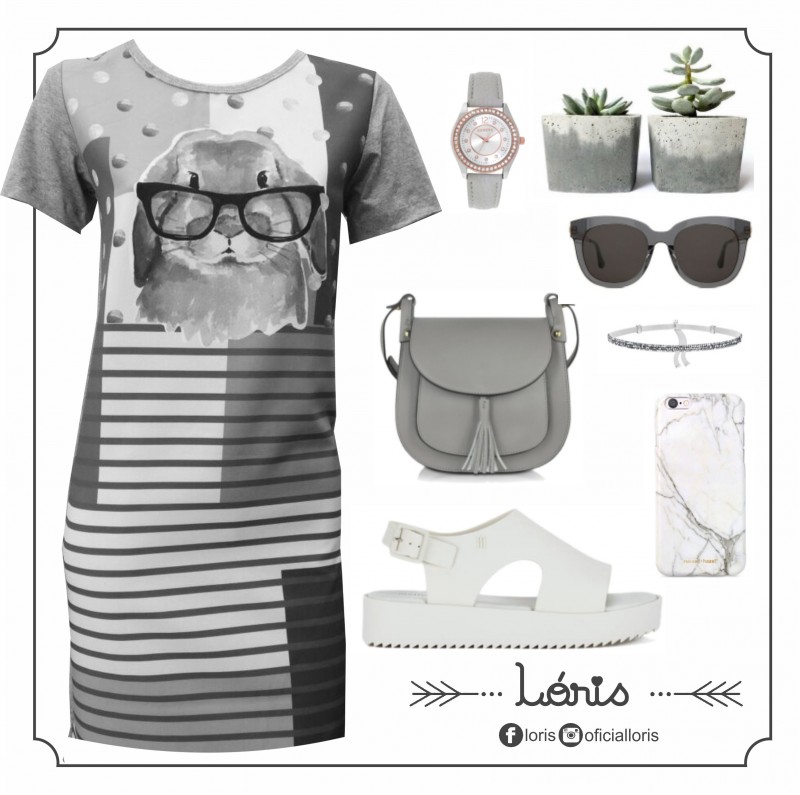 Vestido Coelho Cinza Mescla