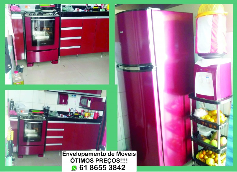 envelopamento kit cozinha vermelho bordo