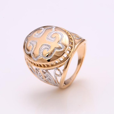 ANEL FOLHEADO OURO 18K DETALHE RÓDIO-12399