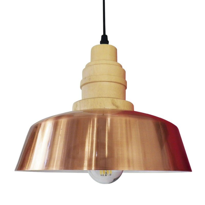 Pendente Madeira / Metal Bronze