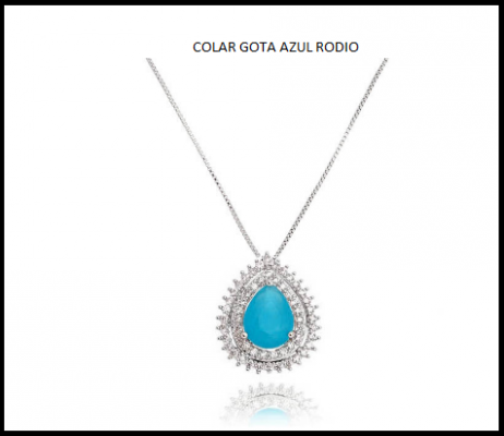COLAR GOTA AZUL RODIO
