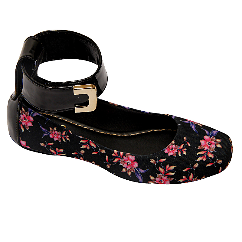 BONECA VINTAGE FLORAL PRETO