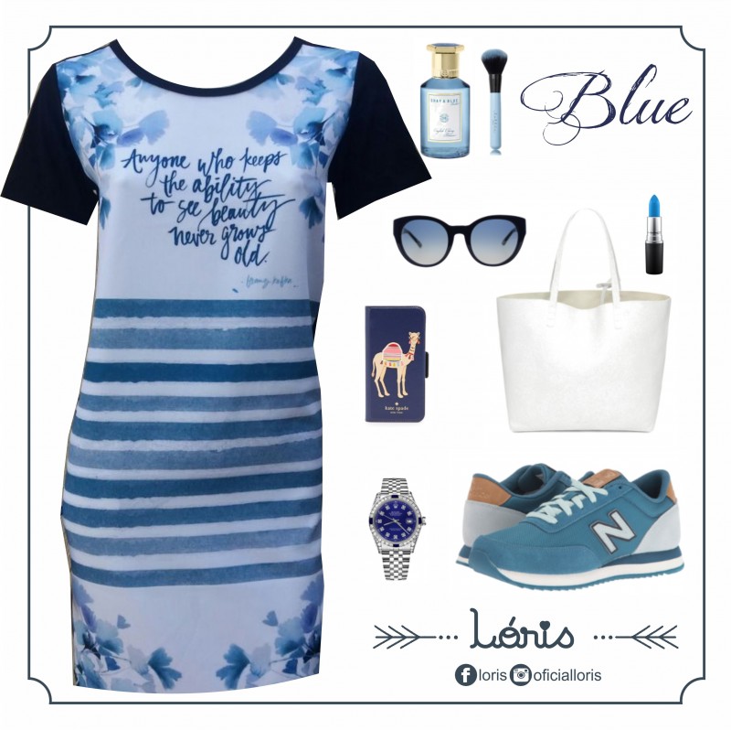 Vestido Frase Azul