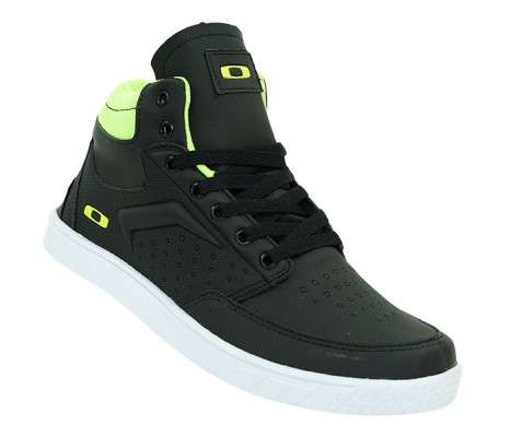 Tênis Oakley Cano Alto Bigspin Preto e Verde Limão