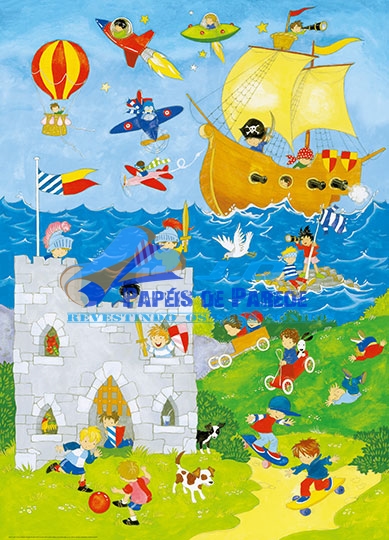 Painel Fotográfico (Médio): Its a Boys World- COLA GRÁTIS - BID4-428