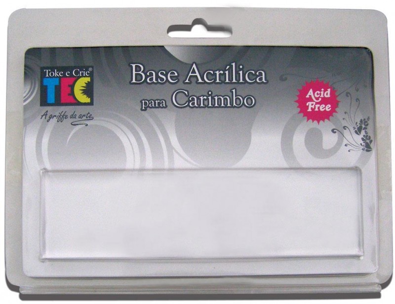 Base acrílica para carimbo 4cm x 15cm- Toke & Crie