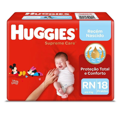 Fraldas Huggies Supreme Care RN - 18 Fraldas