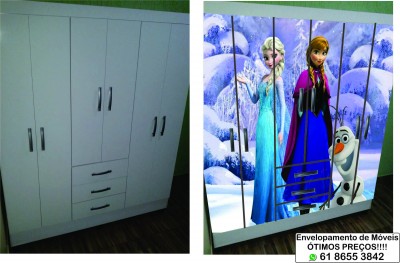 envelopamento guarda roupa com personagem