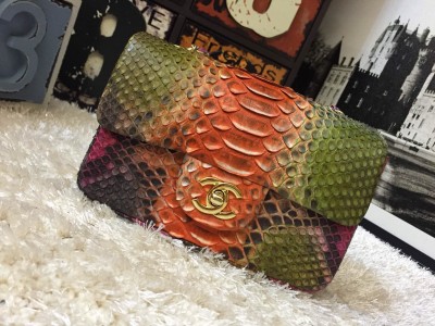 Chanel 17cm Python Laranja