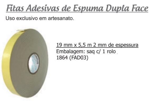 Fita Adesiva de Espuma Dupla Face - 5,5m - Toke e Crie