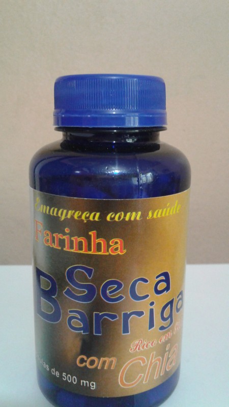 Farinha Seca Barriga com Semente de Chia - 120 cápsulas de 500 mg -Ervas Brasileiras