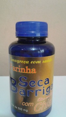 Farinha Seca Barriga com Semente de Chia - 120 cápsulas de 500 mg -Ervas Brasileiras