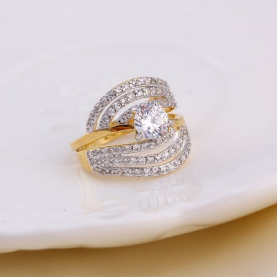 ANEL DUPLO ZIRCONIA CRAVEJADO LUXO -11365