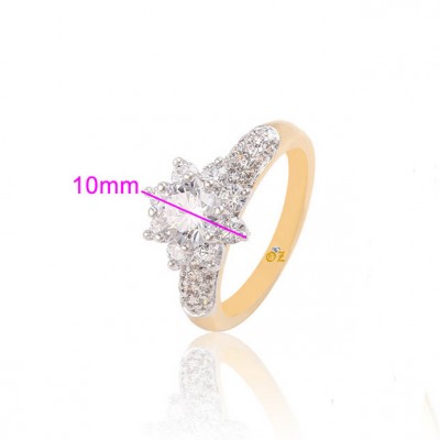 Anel zirconia folheado a ouro com rhodium-13728