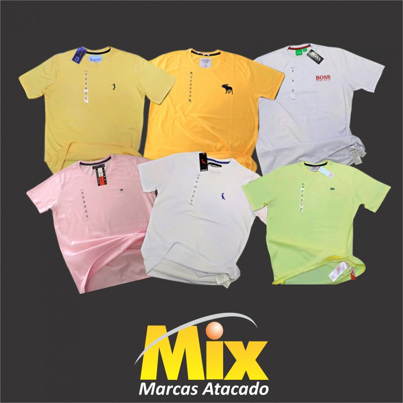 Lote Personalizado 10 Camisetas T.Shirts com bordado pequeno no peito* R$ 310,00 cada*