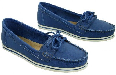 Mocassim 100% Couro Legítimo (Couro Liso) - AZUL