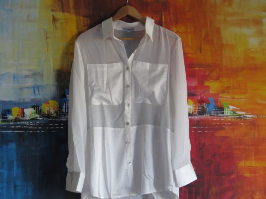 Camisa Branca com Bolsos (VB9040)