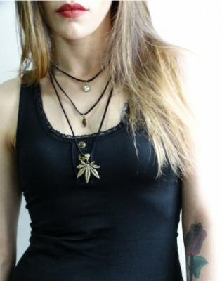 Colar Trio de Choker Folhagem